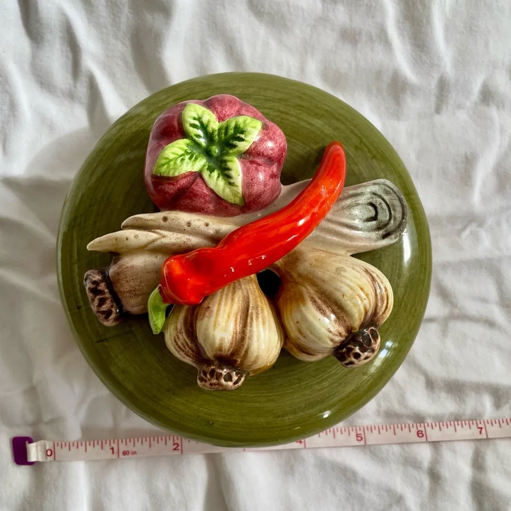MCM vintage Ceramic Canister with Vegetable Lid home decor kitchen decor cute